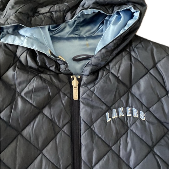 Vintage Reversible Los Angeles Lakers Jacket Size S Baby Blue Hardwood Classics - Picture 9 of 16